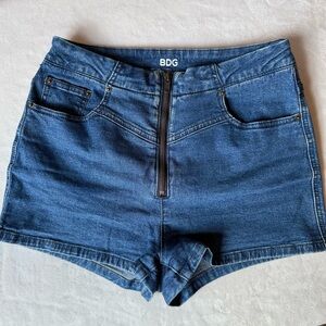 BDG Super High Rise Zip Front Denim Shorts Size 28
